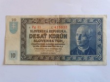 Slowakische Republik, Banknote 10 Korun, Ausgabedatum 15.Sept. 1939