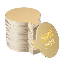 200Pcs Round Cake Board with Tab 2.36 Inch Round Cupcake Base Gold Tone,