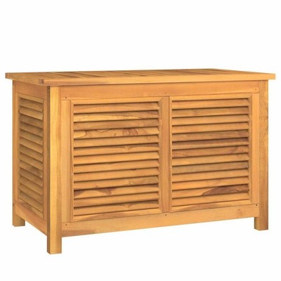 Patio Storage Box Outdoor Cushion Storage with Bag Solid Wood Teak vidaXL