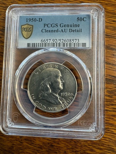 1950-D Franklin half dollar PCGS Genuine Cleaned -AU Detail
