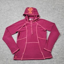 Athleta Hoodie Womens Small Pink Fleece Half Zip Thumbholes Active Casual Top