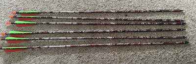 6 EASTON  mossy oak breakup 2213 Superlite xx75 Arrows 30 inch with field tips