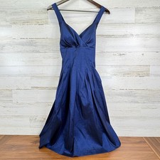 Dressbarn Collection Royal Navy Blue Shimmer Fit & Flare Cocktail Party Dress 8