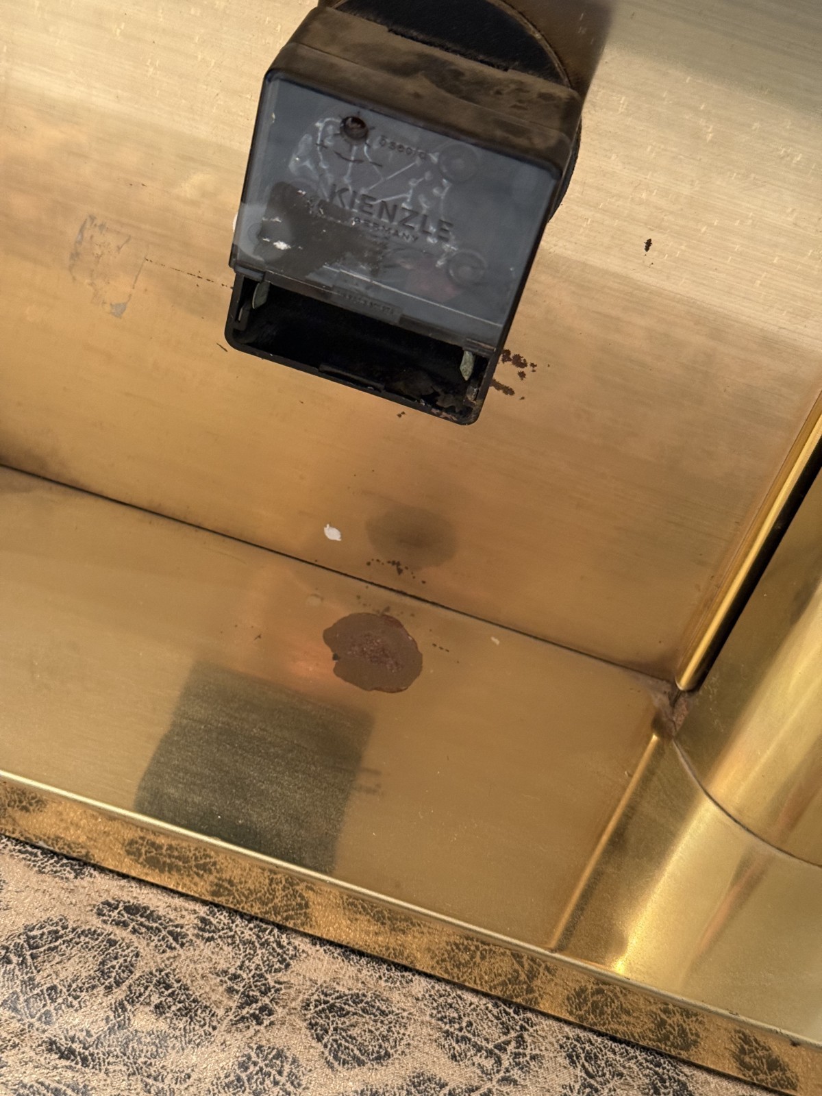 MCM Brass Mantel Clock/Signed Curtis Jere/1970's