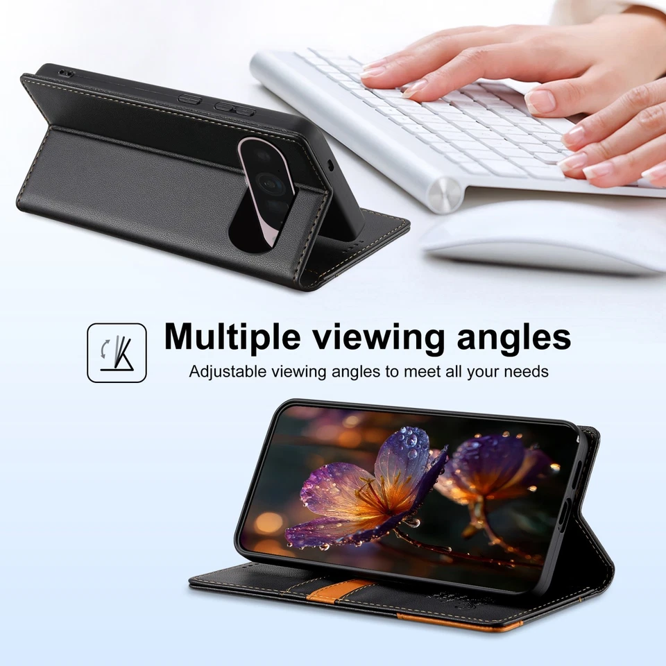 Magnetic Flip Leather Case For Google Pixel 8 9 Pro 10 Pro XL 8a 9a Wallet Cover - Image 3 of 4