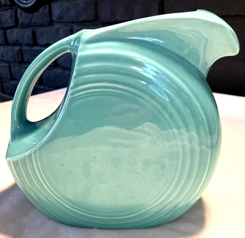 Fiesta Disc Pitcher Large Sea Mist Green 7.25”Homer Laughlin Made In USA retired