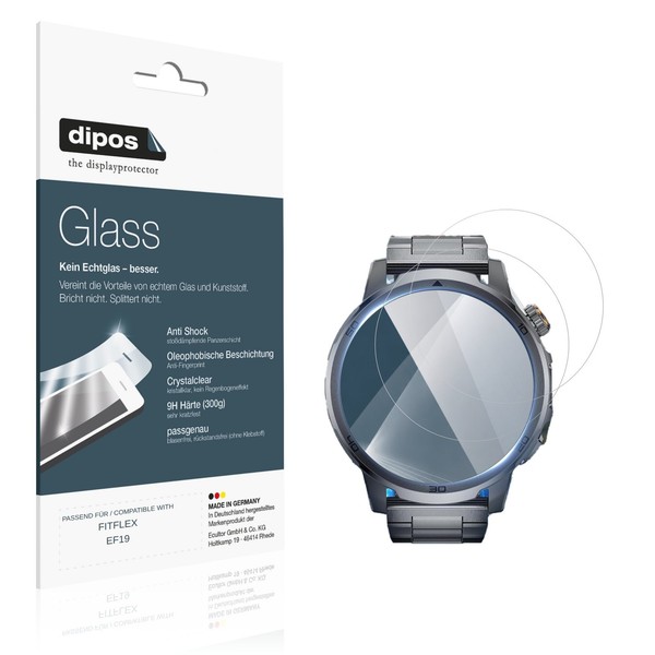 2X Schutzfolie FüR Fitflex EF19 - Anti-Shock 9H Folie Dipos Glass Kunststoffglas-image