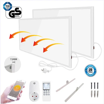 WARMFAY Riscaldamento a infrarossi riscaldamento elettrico pannello riscaldante 2 in 1 dispositivo di supporto e montaggio a parete 200-700 W