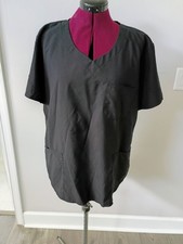 Scrubstar scrub top 2xl 2 Front Pockets Black