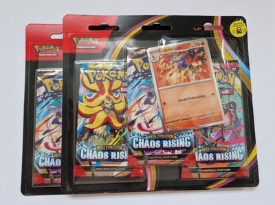 2* Pokémon TCG Chaos Rising Triple Blister Charmeleon Neu Factory Sealed - UK