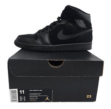 Sneakers Air Jordan 1 Mid uomo triple nere taglia 11 con scatola 2018 554724 050