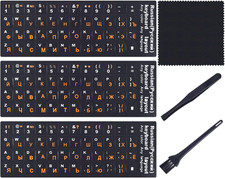 Russian Keyboard Stickers 6-in-1 , Cyrillic Keyboard Letters Replacement