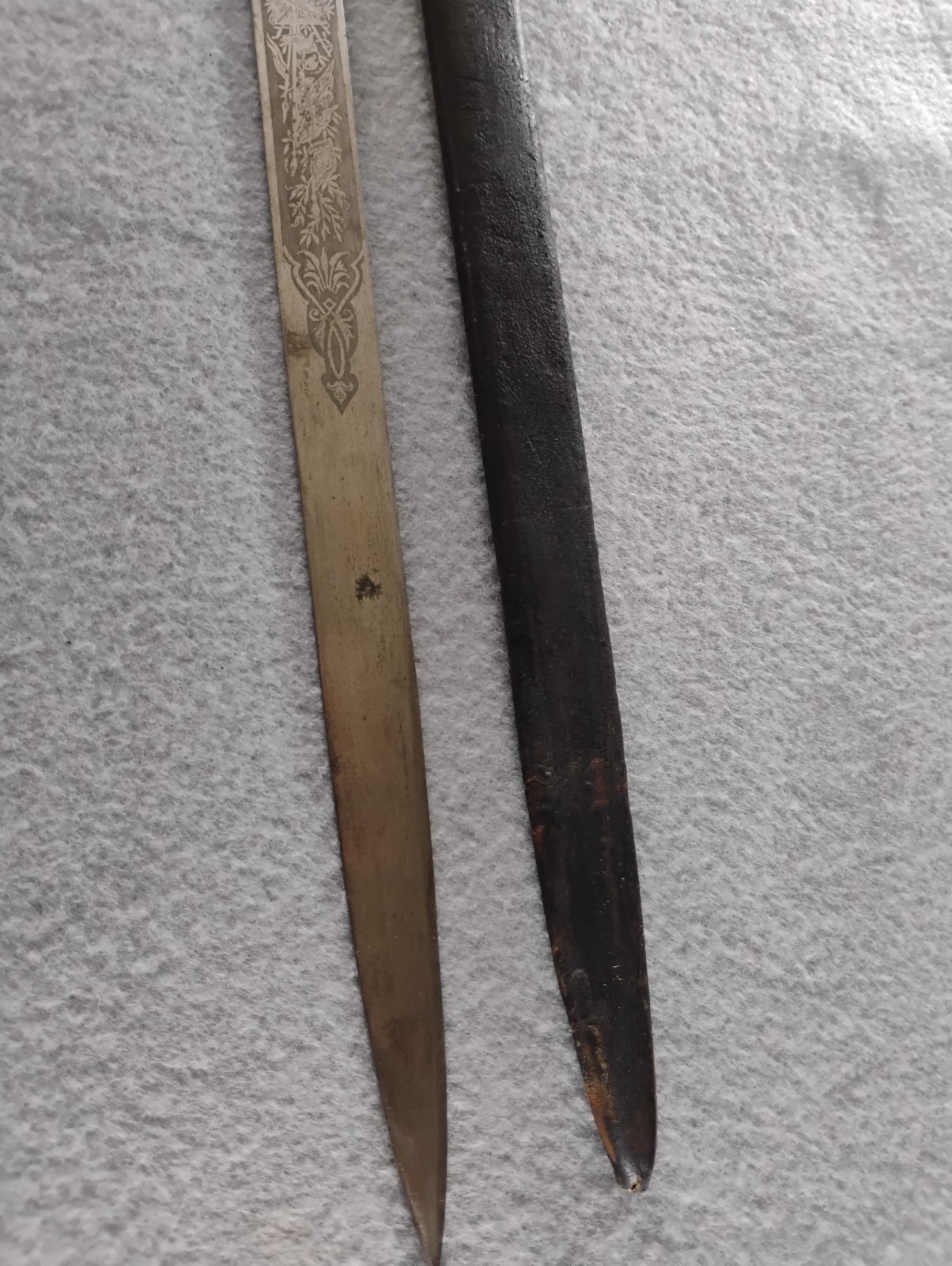 GERMAN BAYONET RARE ETCHED WWI SG98 PARADE DRESS KNIFE With SCABBARD