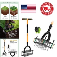 16 Spike Manual Aerator for Yard and Garden Heavy Duty Steel Construction