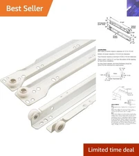 High-Quality Drawer Slide Kit with Self-Closing Feature - 1 Pair, White Finish