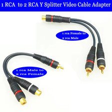PRO 20cm RCA PHONO Y SPLITTER CABLE ADAPTER 1 Male to 2 x Female OFC Gold