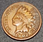 1902 Indian Head Cent Penny Details Antique U.S.A. One Cent Copper Coin Avg Circ — photo 1