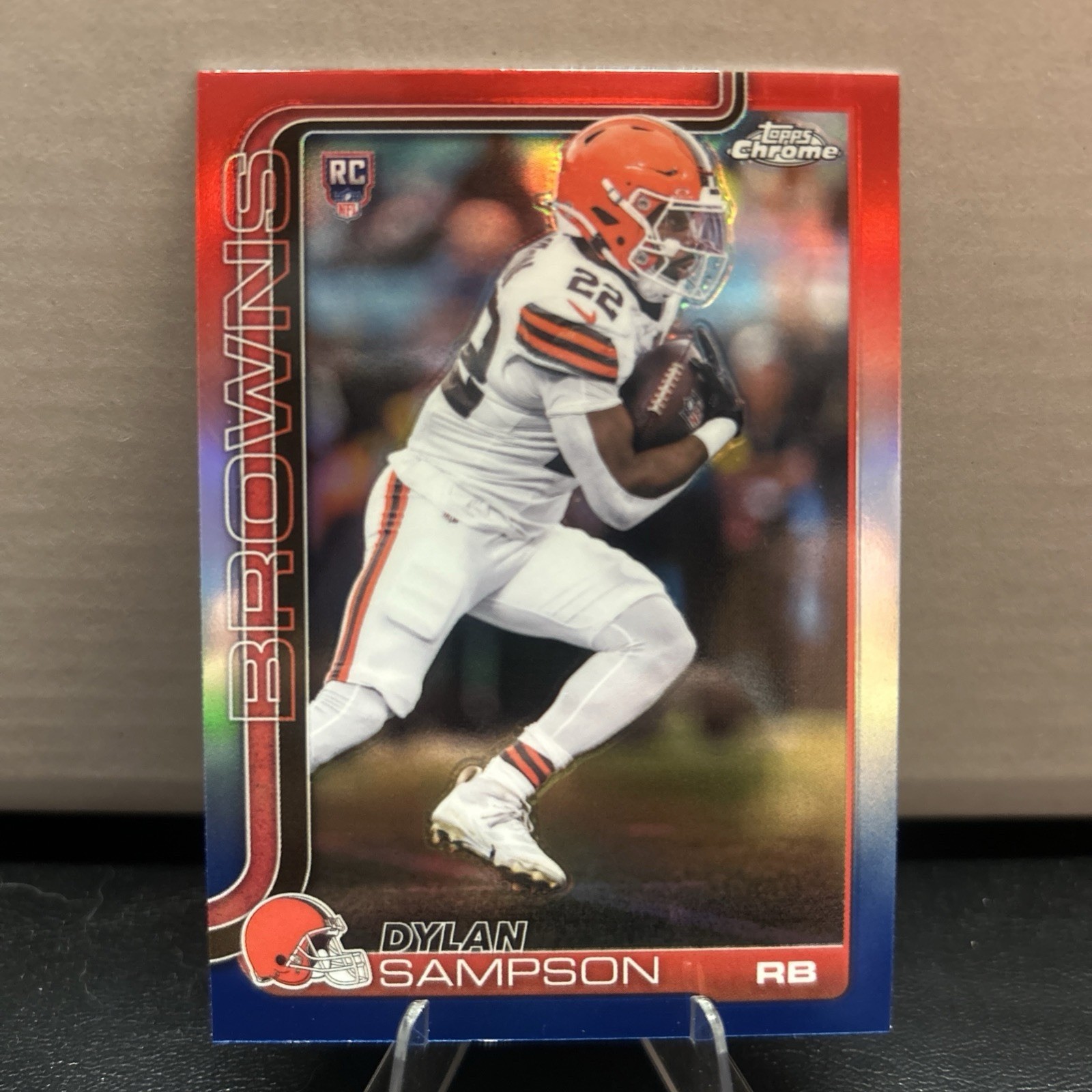 2025 Topps Chrome - Rookies Dylan Sampson #308 Red White & Blue Refractor (RC)