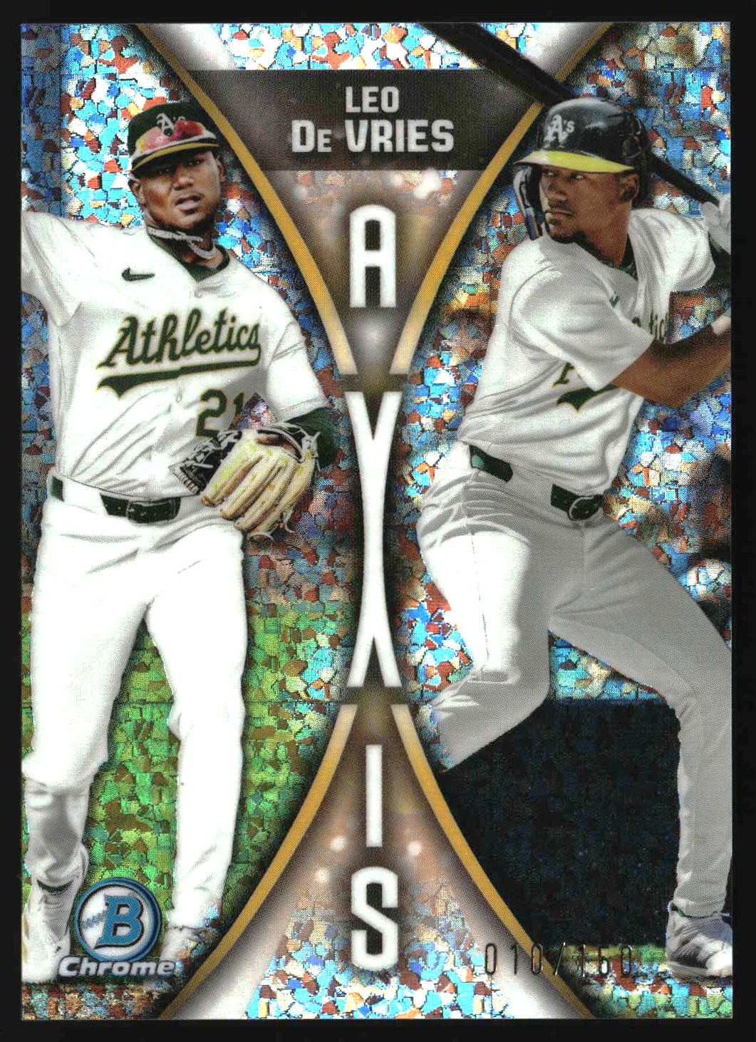 Leo De Vries 2025 Bowman Draft #A-19 Axis Mini-Diamond SN #/150