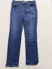 Levis 724 High Rise Straight Jeans Womens 30 Blue Med Wash Slim Stretch 30x30