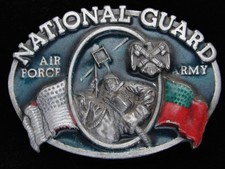 PK11104 VINTAGE 1982  NATIONAL GUARD AIR FORCE  ARMY  MILITARY BELT BUCKLE