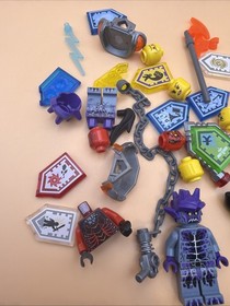 Lego NEXO KNIGHTS Parts and Figs Lot Shields, Fig parts Stone Stomper Harpy Head