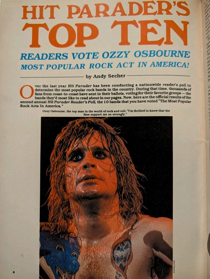 Hit Parader Magazine January 1983 Ozzy, Who, Led Zeppelin, Bad Company, Go-Go's  - Image 3 of 4