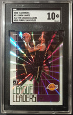 2020-21 Panini Donruss Lebron James 2 League Leaders Purple Laser 3/15 SGC 10