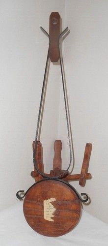 Seltsamer Kerzenhalter Hut/Garderobe Wandbehang ungewöhnlich Holz & Eisen 20"t & 6,5x6,5" - Bild 4 von 9