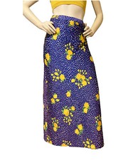 Vintage 60s Hostess Maxi Skirt Quilted Yellow Rose Multicolor Pencil Slit Mod M