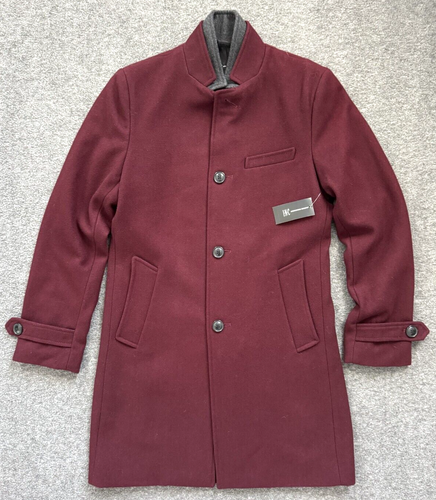 NWT $180 INC International Concepts Boysenberry Wool Overcoat Coat - Men Small