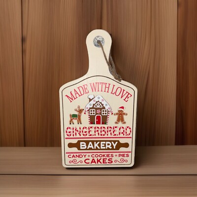 GINERBREAD BAKERY BOARD CANDY*COOKIES*PIES* CAKE Sign 9x15 - Super Cute!