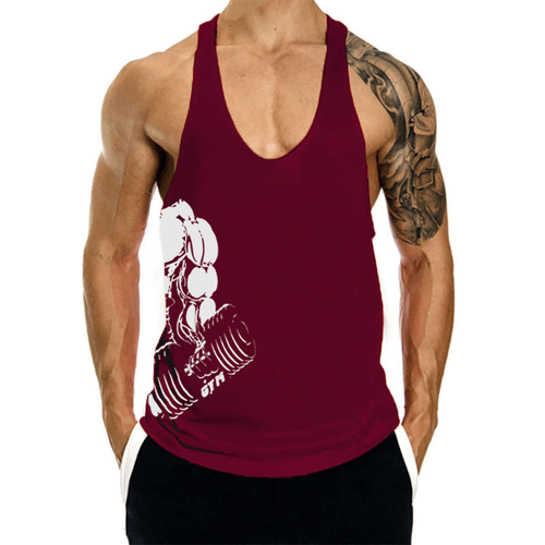 Men Workout Tank Top Shirt Gym Sleeveless Shirt Bodybuilding Fitness Cotton Vest - Picture 11 of 11