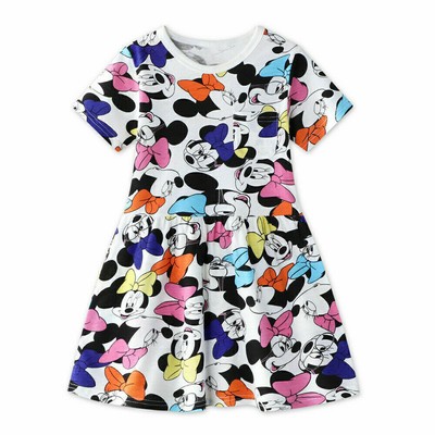 Kind Minnie Maus Motiv Mädchen Sommer Kurzarm Kleid Freizeitkleid Gr 80-134?