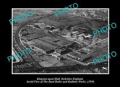 OLD POSTCARD SIZE PHOTO KINGSTON UPON HULL ENGLAND THE IDEAL WORKS c1950
