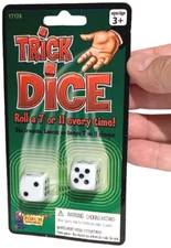 TRICK DICE SET Roll A 7 Or 11 Every Time Pocket 2 Die Gag Prank Joke Gift Magic 
