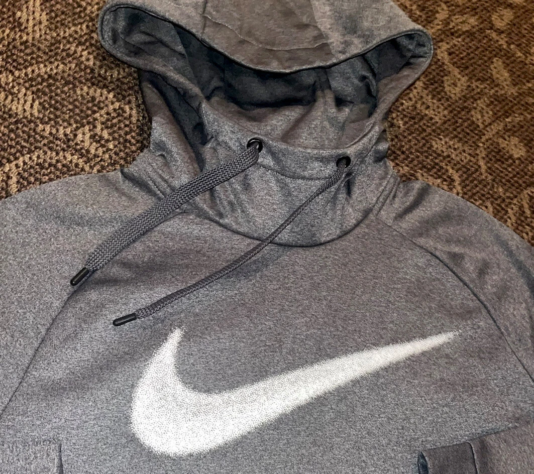 Men s Nike Pullover Hoodie Center Swoosh Grey Cloud Travis Scott