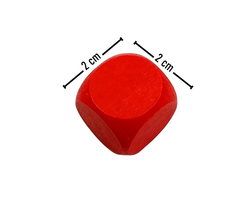 5x Dés en Bois Dés Cube Cubes Bois Six Faces 20mm - Lot de 5 dés ROUGE - Photo 2/4