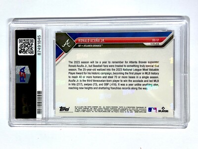 2023 Topps Now RONALD ACUNA JR #OS-17 PSA-9 NL-MVP - Atlanta