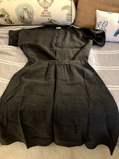 Damski zestaw top i spódnic Eileen Fisher, czarny/szary w kratkę, len