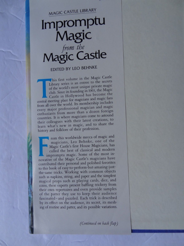 IMPROMPTU MAGIC from the MAGIC CASTLE by Leo Behnke (1980, Hardcover) - Picture 6 of 12