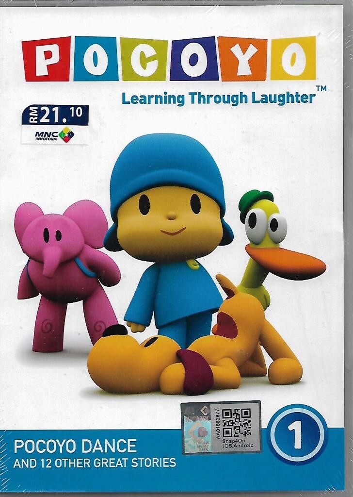 Pocoyo Learning Through Laughter DVD Season 1 Pocoyo Dance + 12