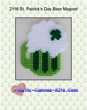 St. Patrick's Day Beer Magnet-Plastic Canvas Pattern/Kit