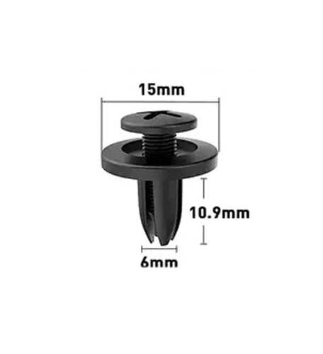6mm Hole Push-in Plastic Rivet Sheet Metal Plugs size 10.9mm clip long ...