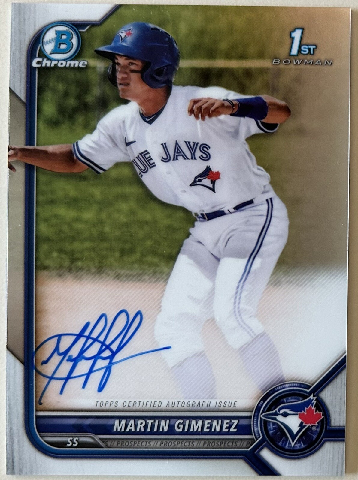 2022 Bowman Martin Gimenez 1st Chrome Auto Toronto Blue Jays