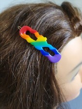 Vintage Rainbow Hair Barrette