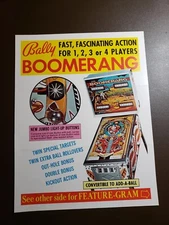 Bally BOOMERANG Original Pinball Flyer