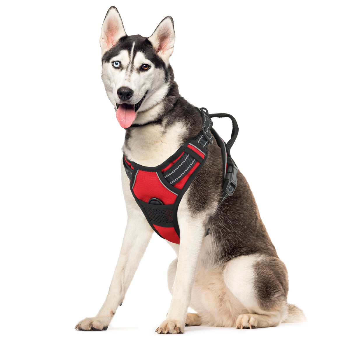 Soft Padded Adjustable No Pull Reflective Pet Dog Harness Handle Red Soft  Vest