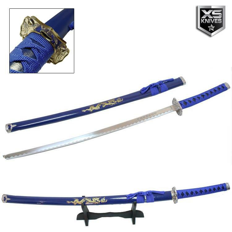KATANAフルセット Full Tang Blue Moon Dual Straight Blade Ninja Short Sword