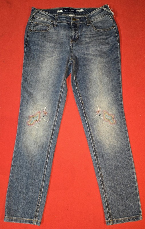 🌟 Love Fire Women's Juniors Size 12 Blue Skinny Medium Wash Stretch Denim Jeans
